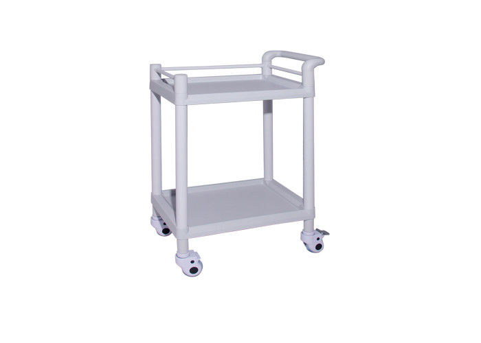 2 Shelves ABS Simple Hospital Trolley , Medical Cart Nursing Equipment